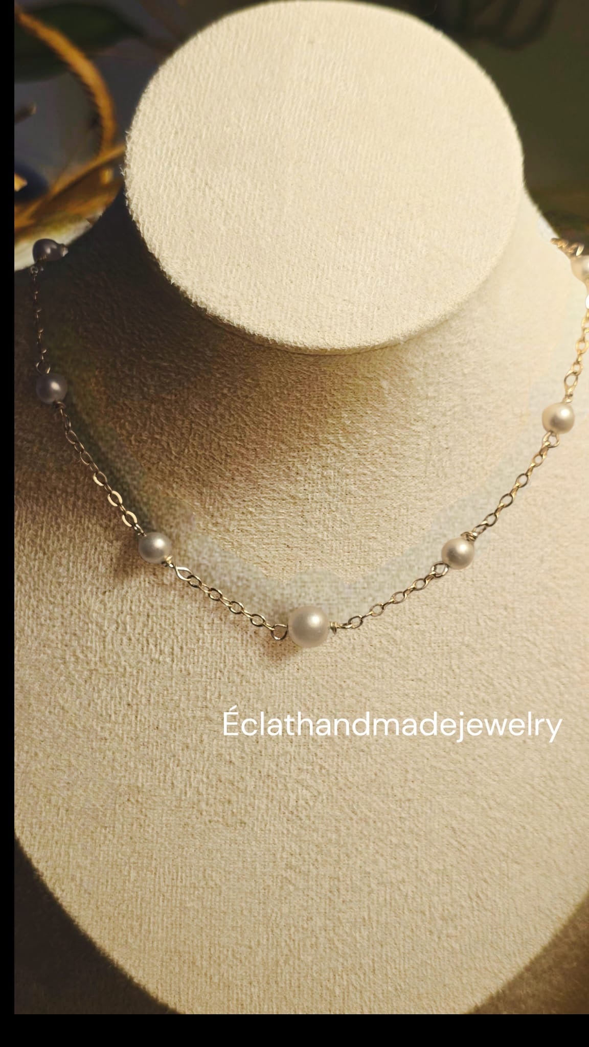 Natural Fresh Water Pearl Necklace, Natural Pearl Necklace, 14k Gold Plated Necklace, Layering Necklace, Natural Gemstone Jewelry