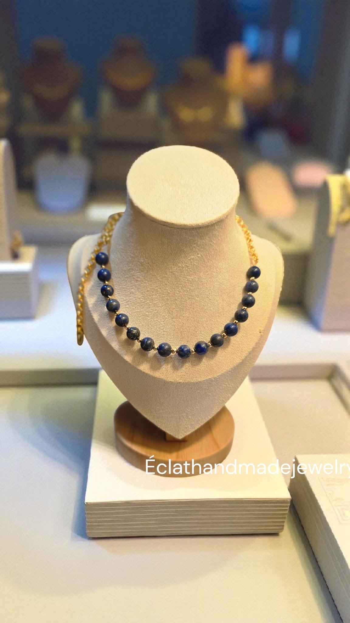 Lapis Lazuli Gold-Plated Healing Stone Necklace, 14k Gold Plated Necklace, Layering Necklace, Natural Gemstone Jewelry