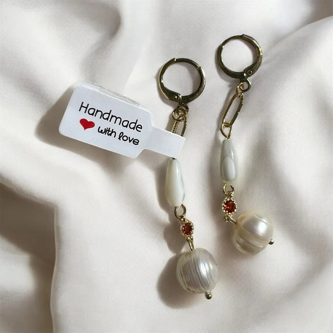 Elegant White Mother of Pearl and Freshwater Pearls Earrings, Rhinestone Earrings, Gemstone Earrings, Bridal Earrings, Anniversary Earrings