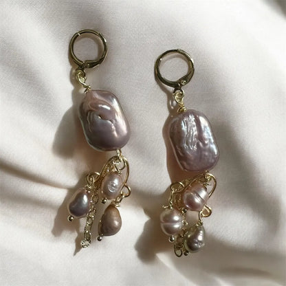 Freshwater Pearl Earrings, Baroque Pearl Earrings, Chandelier Earrings, Gemstone Earrings, Bridal Earrings, Anniversary Earrings for Her