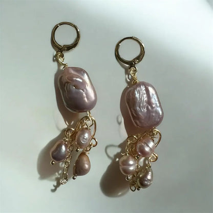 Freshwater Pearl Earrings, Baroque Pearl Earrings, Chandelier Earrings, Gemstone Earrings, Bridal Earrings, Anniversary Earrings for Her