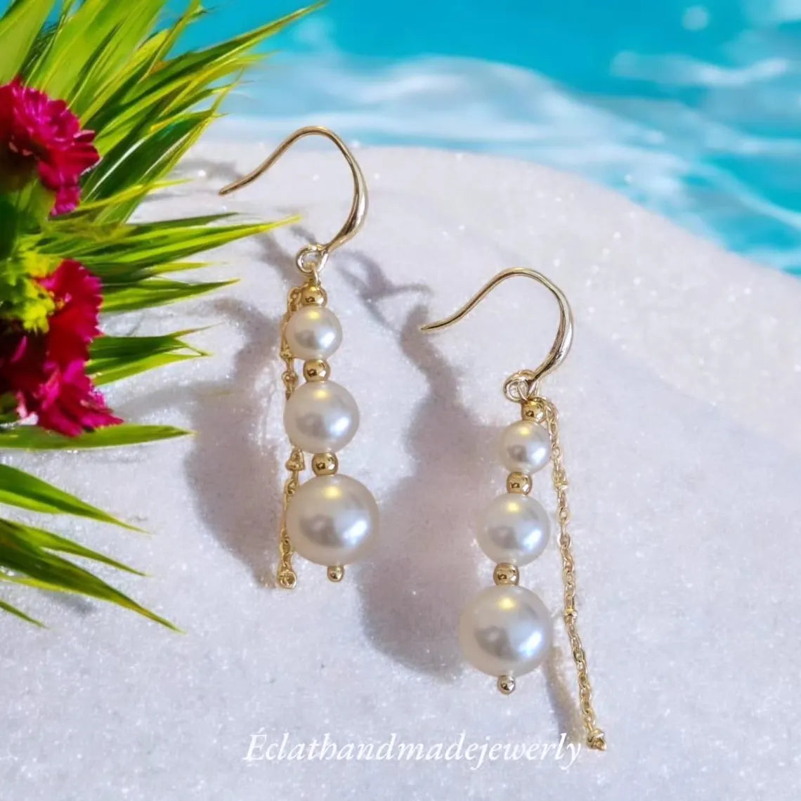 Freshwater Pearl Earrings, Pearl Dangle Earrings, Real Pearl Earrings, 14k Gold Plated Earrings, Bridal Earrings, Wedding Earrings for Her