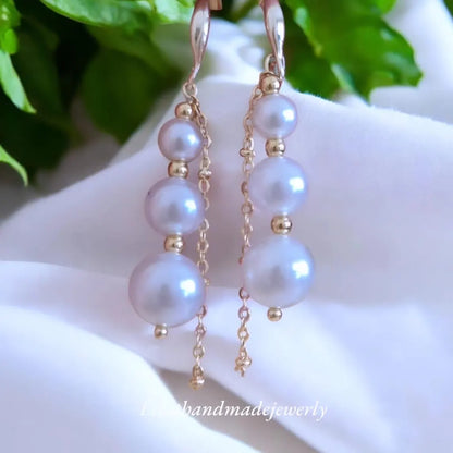 Freshwater Pearl Earrings, Pearl Dangle Earrings, Real Pearl Earrings, 14k Gold Plated Earrings, Bridal Earrings, Wedding Earrings for Her