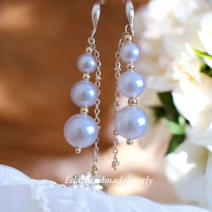 Freshwater Pearl Earrings, Pearl Dangle Earrings, Real Pearl Earrings, 14k Gold Plated Earrings, Bridal Earrings, Wedding Earrings for Her