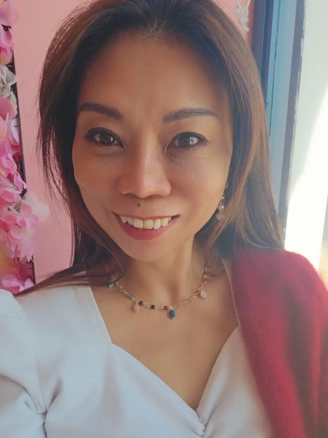 Blue Amazonite And Sun Stone Necklace, Multi-Gemstone Necklace, 14k Gold Plated Necklace, Layering Necklace, Natural Gemstone Jewelry