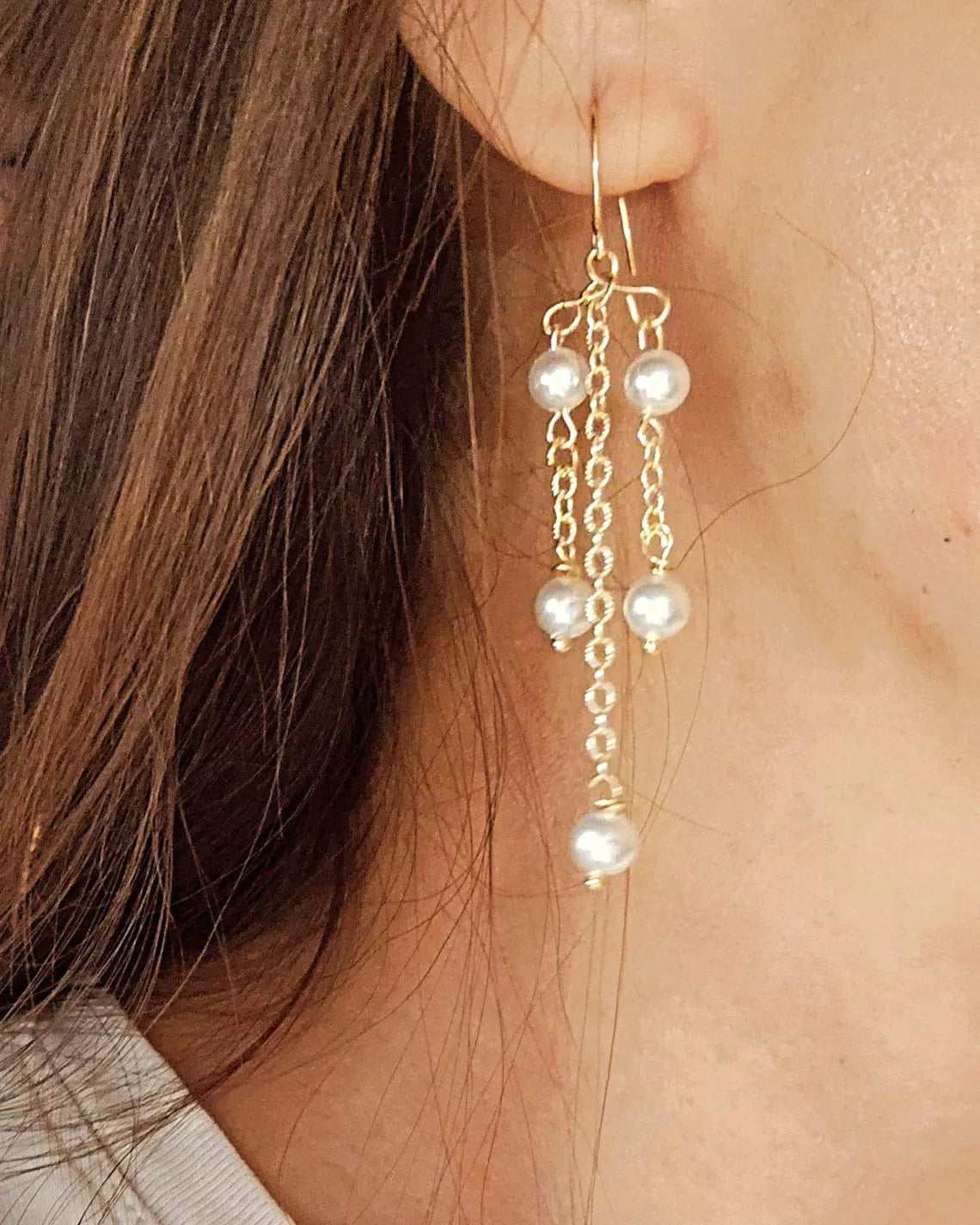 Freshwater Pearl Dangle Earrings, Gemstone Earrings, Bridal Earrings, Wedding Earrings for Her