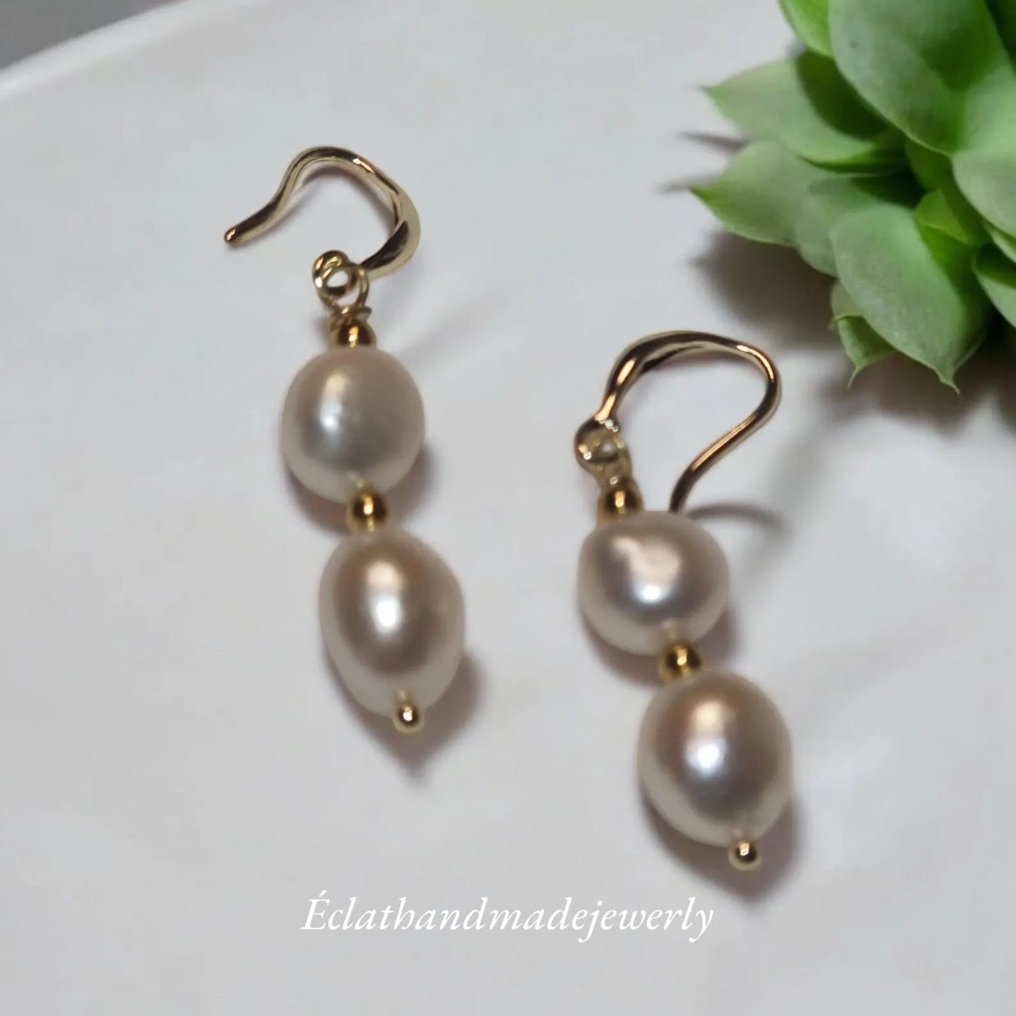 Freshwater Pearl Earrings, Pearl Dangle Earrings, Real Pearl Earrings, 14k Gold Plated Earrings, Bridal Earrings, Wedding Earrings for Her