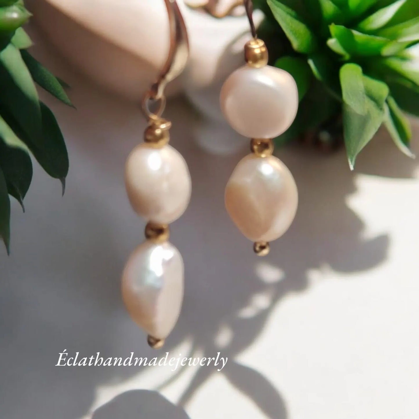 Freshwater Pearl Earrings, Pearl Dangle Earrings, Real Pearl Earrings, 14k Gold Plated Earrings, Bridal Earrings, Wedding Earrings for Her