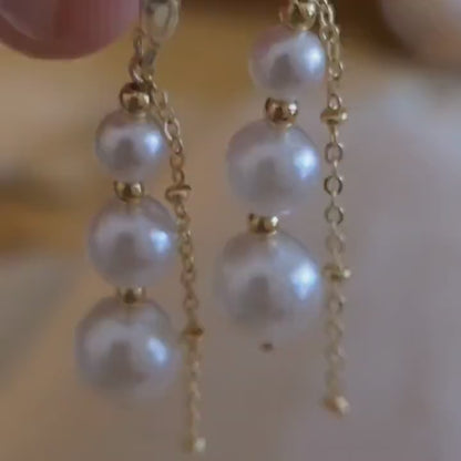 Freshwater Pearl Earrings, Pearl Dangle Earrings, Real Pearl Earrings, 14k Gold Plated Earrings, Bridal Earrings, Wedding Earrings for Her