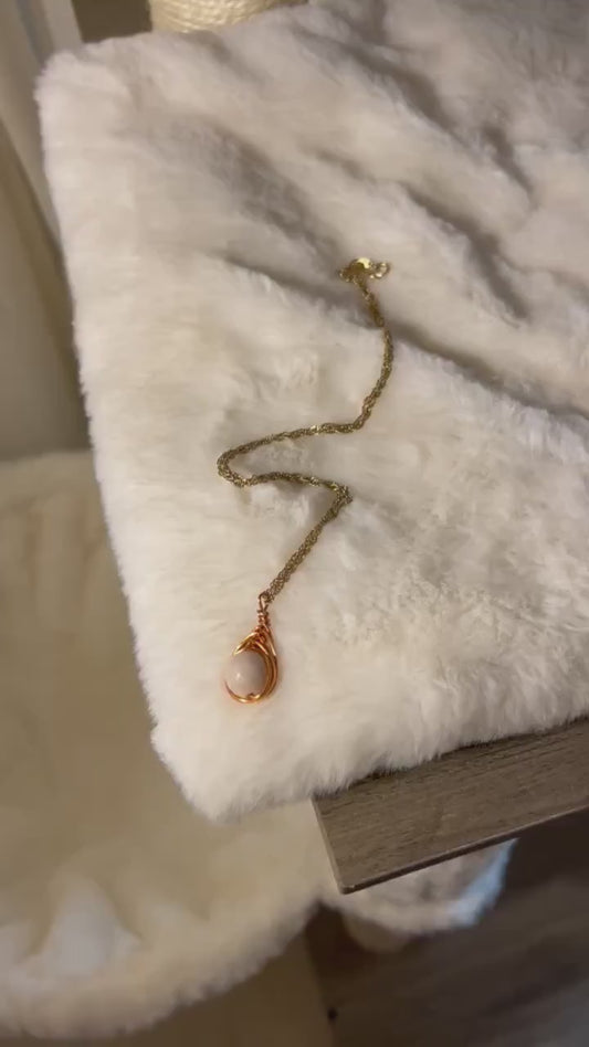 White Jade Wire Wrapped Pendant, Natural White Jade Pendant, Gemstone Pendant, Teardrop Pendant, Jade Jewelry, Birthday Gifts for Her