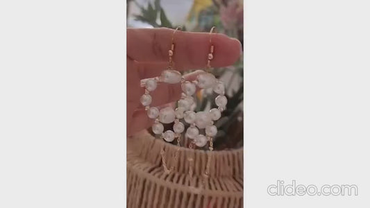 Freshwater Pearl Earrings, Pearl Hoop Earrings, Pearl Drop Earrings, Dangle Earrings, Bridal Earrings, Wedding Earrings, Bridesmaid Gifts