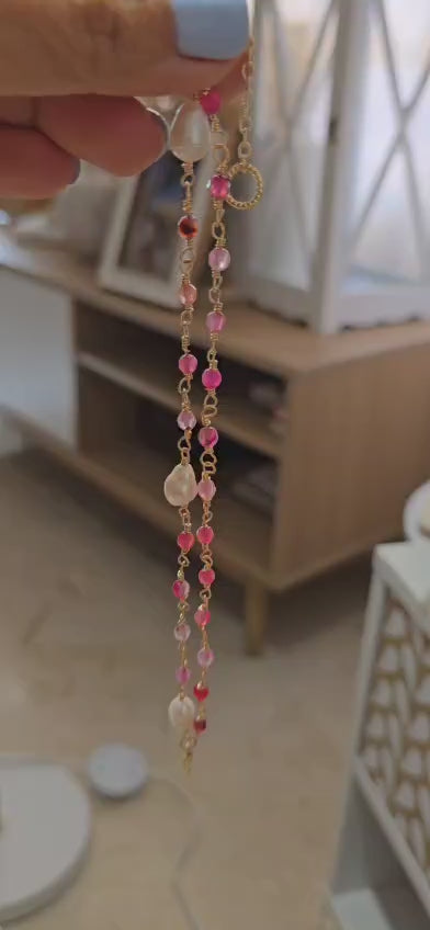 Two-Layer Pearl Bracelet, Natural Stone Bracelet, Gemstone Bracelet