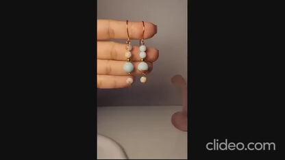 Blue Quartz Dangle Earrings, Lava Jasper Eye Quartz Earrings, Gemstone Earrings, Bridal Earrings, Anniversary Earrings, Earrings for Women