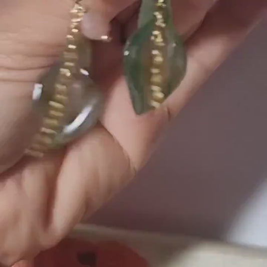 Indian Agates Jade Quartz Earrings, Tourmaline Stone Earrings, 14k Gold Earrings, Gemstone Earrings, Bridal Earrings, Anniversary Earrings