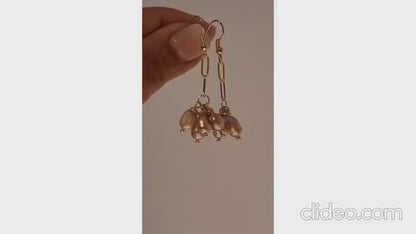 Natural Purple Freshwater Pearl Earrings, Pearl Drop Earrings, Cluster Earrings, Bridal Earrings, Wedding Earrings, Bridesmaid Gifts