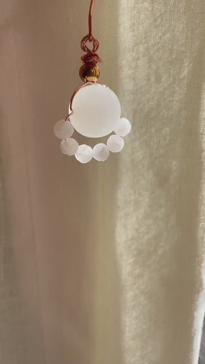 White Jade Earrings with White Moonstone, Gemstone Earrings, Beaded Earrings, Cute Earrings, Bridal Earrings, Birthday Gifts for Her